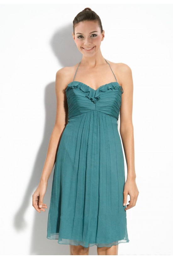 A-Line Halter Short Chiffon Bridesmaid Dresses/Wedding Party Dresses BD010381 A-Line Halter Short Chiffon Bridesmaid Dresses/Wedding Party Dresses BD010381