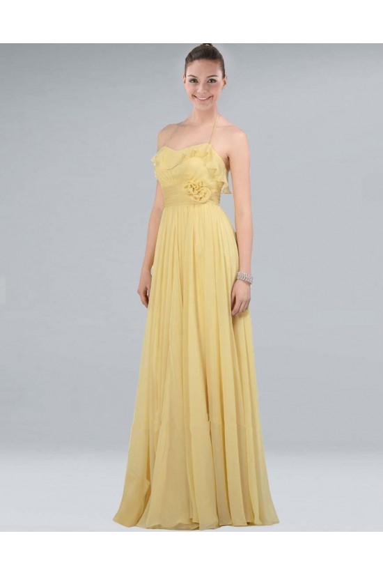 A-Line Halter Long Yellow Chiffon Bridesmaid Dresses/Wedding Party Dresses BD010383 A-Line Halter Long Yellow Chiffon Bridesmaid Dresses/Wedding Party Dresses BD010383