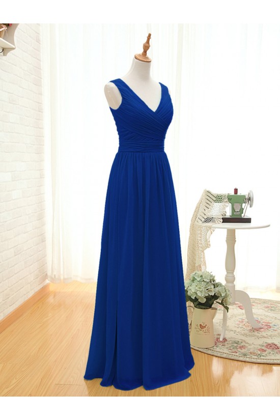 A-Line Long Royal Blue Chiffon Bridesmaid Dresses/Wedding Party Dresses BD010396 A-Line Long Royal Blue Chiffon Bridesmaid Dresses/Wedding Party Dresses BD010396