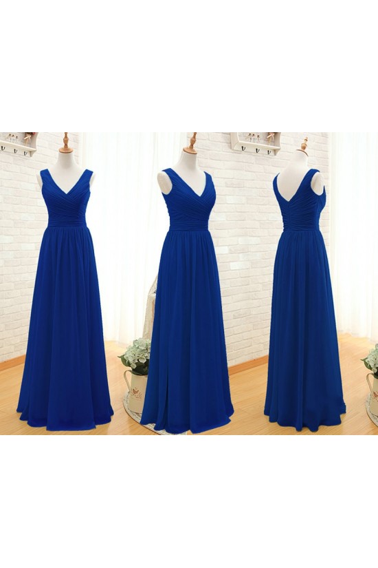 A-Line Long Royal Blue Chiffon Bridesmaid Dresses/Wedding Party Dresses BD010396 A-Line Long Royal Blue Chiffon Bridesmaid Dresses/Wedding Party Dresses BD010396