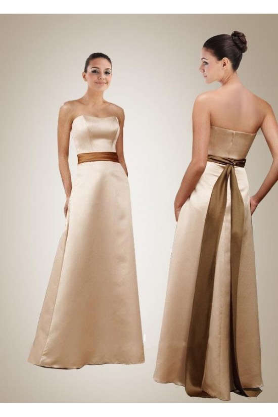 A-Line Strapless Floor-Length Satin Bridesmaid Dresses/Wedding Party Dresses BD010407 A-Line Strapless Floor-Length Satin Bridesmaid Dresses/Wedding Party Dresses BD010407