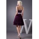 A-Line Strapless Pleated Purple Knee-Length Bridesmaid Dresses/Wedding Party Dresses BD010412