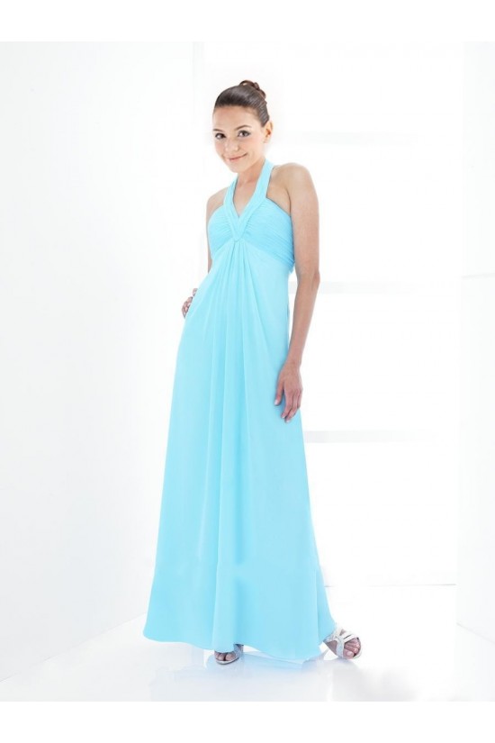 Empire Halter Long Blue Chiffon Bridesmaid Dresses/Wedding Party Dresses BD010423 Empire Halter Long Blue Chiffon Bridesmaid Dresses/Wedding Party Dresses BD010423