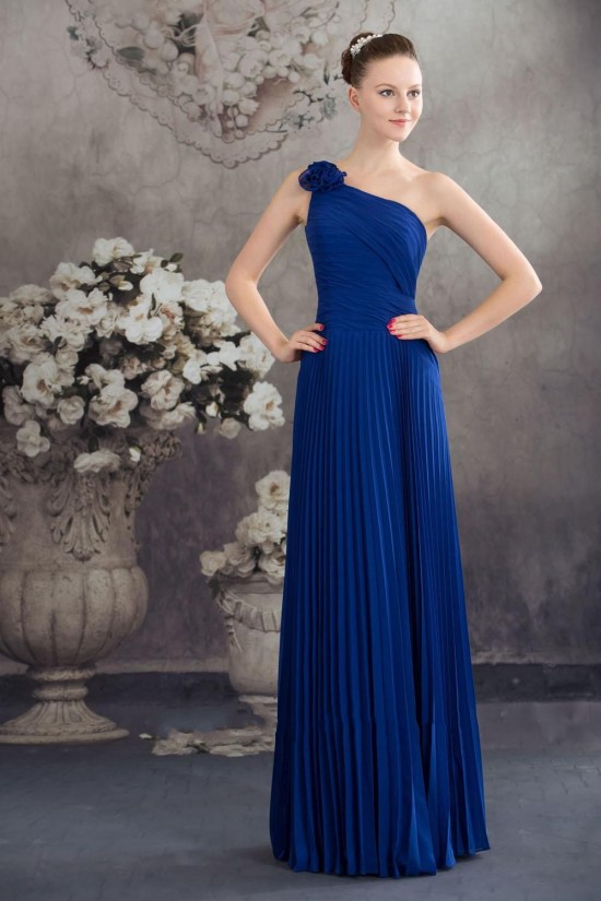 A-Line One-Shoulder Royal Blue Pleated Chiffon Floor-Length Bridesmaid Dresses/Wedding Party Dresses BD010440 A-Line One-Shoulder Royal Blue Pleated Chiffon Floor-Length Bridesmaid Dresses/Wedding Party Dresses BD010440
