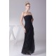 Sheath/Column Strapless Black Floor-Length Chiffon Bridesmaid Dresses/Wedding Party Dresses BD010442