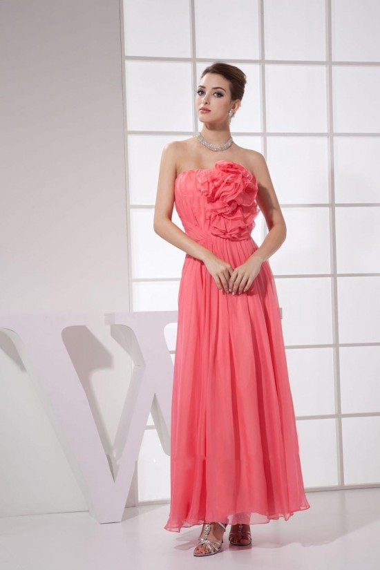 A-Line Strapless Long Chiffon Bridesmaid Dresses/Wedding Party Dresses BD010448 A-Line Strapless Long Chiffon Bridesmaid Dresses/Wedding Party Dresses BD010448