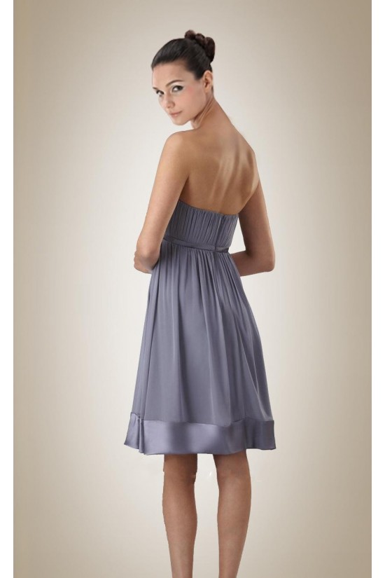 Empire Strapless Grey Short Chiffon Bridesmaid Dresses/Wedding Party Dresses/Maternity Dresses BD010454 Empire Strapless Grey Short Chiffon Bridesmaid Dresses/Wedding Party Dresses/Maternity Dresses BD010454