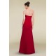 Sheath/Column Strapless Floor-Length Red Chiffon Bridesmaid Dresses/Wedding Party Dresses BD010466