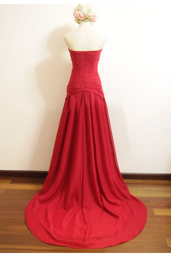 A-Line Sweetheart Long Red Chiffon Bridesmaid Dresses/Wedding Party Dresses BD010489 A-Line Sweetheart Long Red Chiffon Bridesmaid Dresses/Wedding Party Dresses BD010489