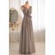 A-Line Grey Chiffon Floor-Length Bridesmaid Dresses/Wedding Party Dresses BD010500