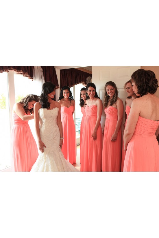 A-Line Sweetheart Long Chiffon Bridesmaid Dresses/Evening Dresses BD010518