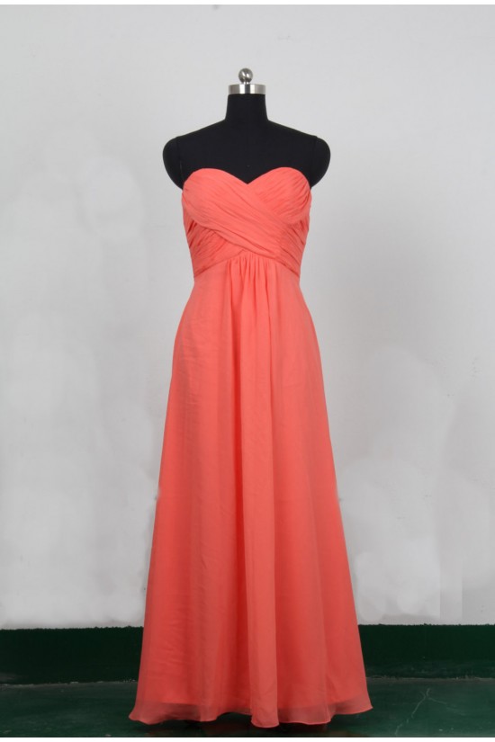 A-Line Sweetheart Long Chiffon Bridesmaid Dresses/Evening Dresses BD010518