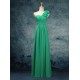 A-Line One-Shoulder Long Green Chiffon Bridesmaid Dresses/Evening Dresses BD010526 A-Line One-Shoulder Long Green Chiffon Bridesmaid Dresses/Evening Dresses BD010526