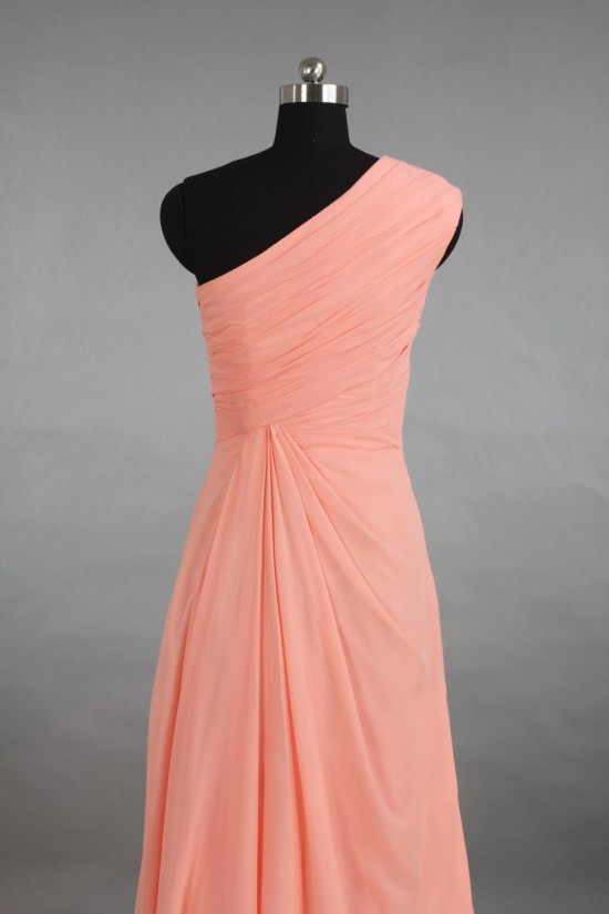A-Line One-Shoulder Long Chiffon Bridesmaid Dresses/Evening Dresses BD010527 A-Line One-Shoulder Long Chiffon Bridesmaid Dresses/Evening Dresses BD010527