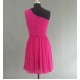 A-Line One-Shoulder Hot Pink Short Chiffon Bridesmaid Dresses/Evening Dresses BD010530 A-Line One-Shoulder Hot Pink Short Chiffon Bridesmaid Dresses/Evening Dresses BD010530