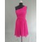 A-Line One-Shoulder Hot Pink Short Chiffon Bridesmaid Dresses/Evening Dresses BD010530