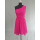 A-Line One-Shoulder Hot Pink Short Chiffon Bridesmaid Dresses/Evening Dresses BD010530 A-Line One-Shoulder Hot Pink Short Chiffon Bridesmaid Dresses/Evening Dresses BD010530