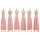 A-Line Long Pink Chiffon Bridesmaid Dresses/Evening Dresses BD010542 A-Line Long Pink Chiffon Bridesmaid Dresses/Evening Dresses BD010542