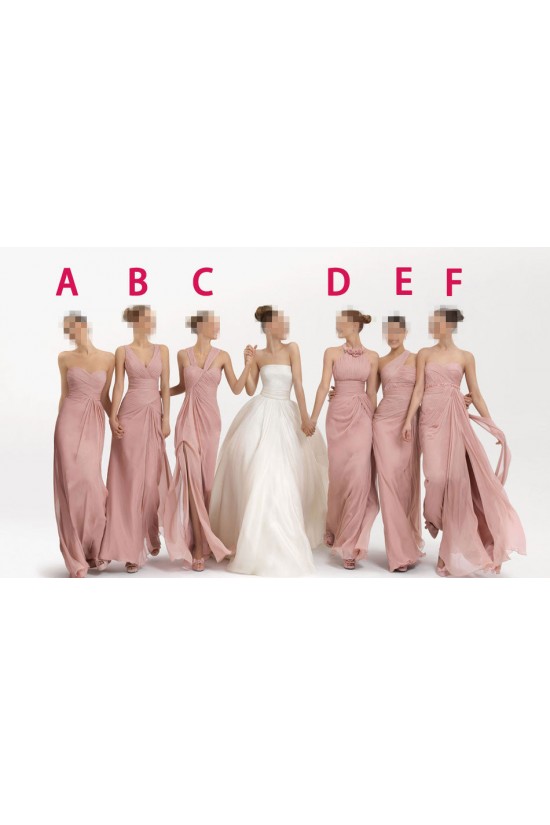 A-Line Long Pink Chiffon Bridesmaid Dresses/Evening Dresses BD010542 A-Line Long Pink Chiffon Bridesmaid Dresses/Evening Dresses BD010542
