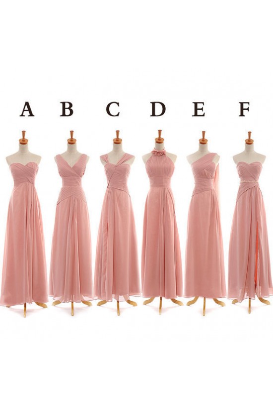 A-Line Long Pink Chiffon Bridesmaid Dresses/Evening Dresses BD010542 A-Line Long Pink Chiffon Bridesmaid Dresses/Evening Dresses BD010542