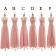 A-Line Long Pink Chiffon Bridesmaid Dresses/Evening Dresses BD010542 A-Line Long Pink Chiffon Bridesmaid Dresses/Evening Dresses BD010542