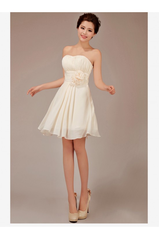 A-Line Strapless Short Chiffon Bridesmaid Dresses/Evening Dresses BD010545 A-Line Strapless Short Chiffon Bridesmaid Dresses/Evening Dresses BD010545