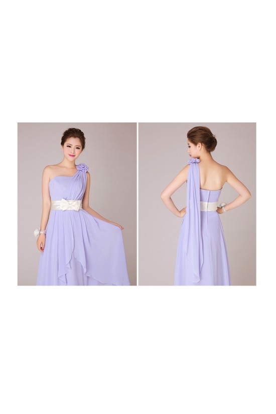 A-Line One-Shoulder Long Chiffon Bridesmaid Dresses/Evening Dresses BD010553 A-Line One-Shoulder Long Chiffon Bridesmaid Dresses/Evening Dresses BD010553