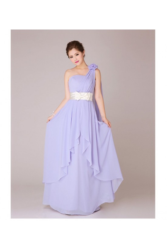 A-Line One-Shoulder Long Chiffon Bridesmaid Dresses/Evening Dresses BD010553 A-Line One-Shoulder Long Chiffon Bridesmaid Dresses/Evening Dresses BD010553