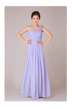 Empire One-Shoulder Long Chiffon Bridesmaid Dresses/Evening Dresses/Maternity Dresses BD010555