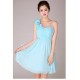 A-Line One-Shoulder Short Blue Chiffon Bridesmaid Dresses/Evening Dresses BD010565 A-Line One-Shoulder Short Blue Chiffon Bridesmaid Dresses/Evening Dresses BD010565
