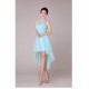 High Low Halter Short Blue Chiffon Bridesmaid Dresses/Evening Dresses BD010569