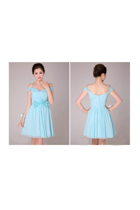 A-Line Off-The-Shoulder Short Blue Chiffon Bridesmaid Dresses/Evening Dresses BD010570 A-Line Off-The-Shoulder Short Blue Chiffon Bridesmaid Dresses/Evening Dresses BD010570