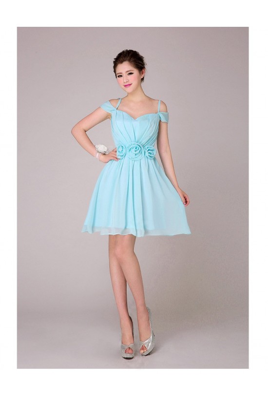 A-Line Off-The-Shoulder Short Blue Chiffon Bridesmaid Dresses/Evening Dresses BD010570 A-Line Off-The-Shoulder Short Blue Chiffon Bridesmaid Dresses/Evening Dresses BD010570