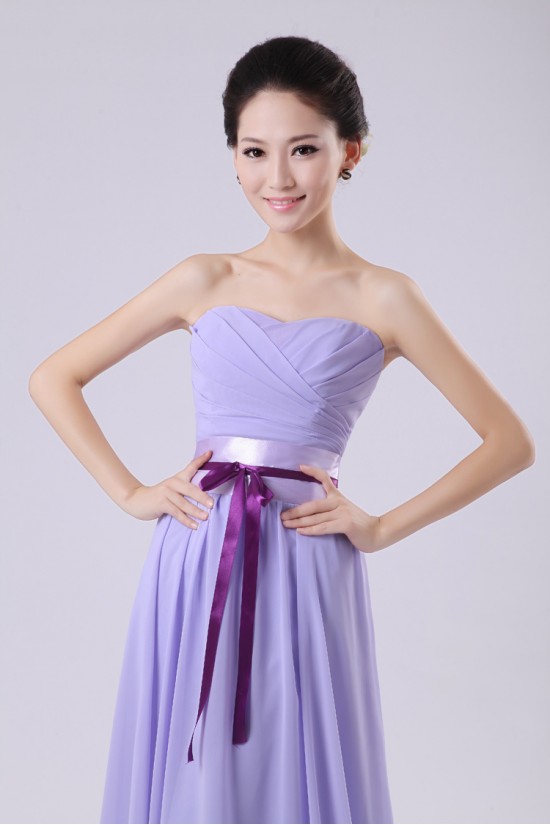 A-Line Strapless Long Purple Chiffon Bridesmaid Dresses/Evening Dresses BD010571 A-Line Strapless Long Purple Chiffon Bridesmaid Dresses/Evening Dresses BD010571