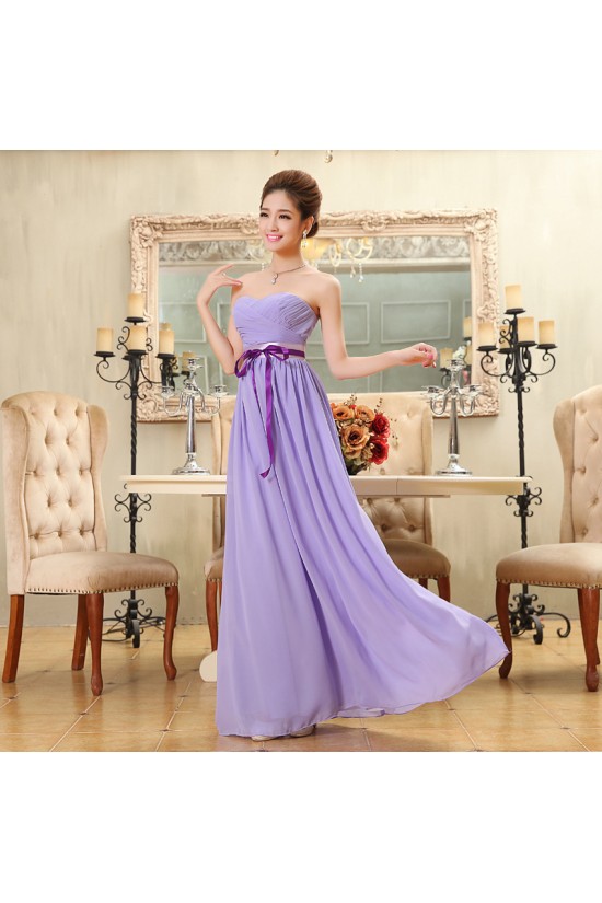A-Line Strapless Long Purple Chiffon Bridesmaid Dresses/Evening Dresses BD010571 A-Line Strapless Long Purple Chiffon Bridesmaid Dresses/Evening Dresses BD010571
