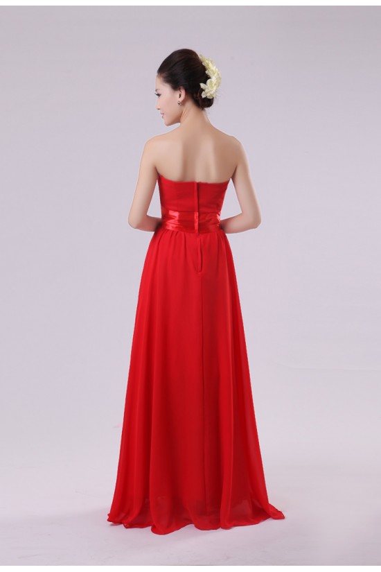 A-Line Strapless Long Red Chiffon Bridesmaid Dresses/Evening Dresses BD010572 A-Line Strapless Long Red Chiffon Bridesmaid Dresses/Evening Dresses BD010572