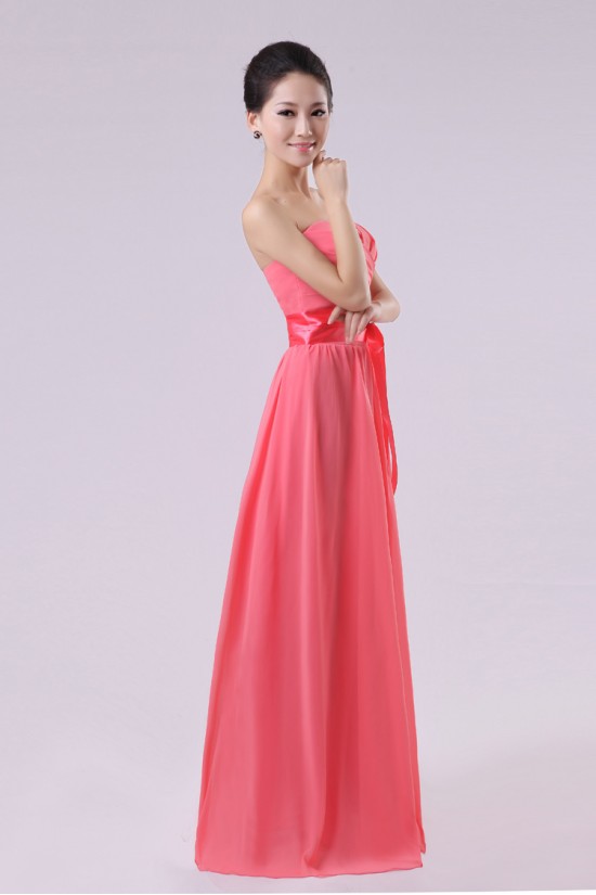 A-Line Strapless Long Chiffon Bridesmaid Dresses/Evening Dresses BD010573 A-Line Strapless Long Chiffon Bridesmaid Dresses/Evening Dresses BD010573