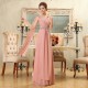 A-Line One-Shoulder Beaded Long Pink Chiffon Bridesmaid Dresses/Evening Dresses BD010585 A-Line One-Shoulder Beaded Long Pink Chiffon Bridesmaid Dresses/Evening Dresses BD010585