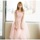 Short Cap-Sleeve Tulle Pink Bridesmaid Dresses/Evening Dresses BD010593 Short Cap-Sleeve Tulle Pink Bridesmaid Dresses/Evening Dresses BD010593