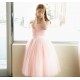 Short Cap-Sleeve Tulle Pink Bridesmaid Dresses/Evening Dresses BD010593 Short Cap-Sleeve Tulle Pink Bridesmaid Dresses/Evening Dresses BD010593