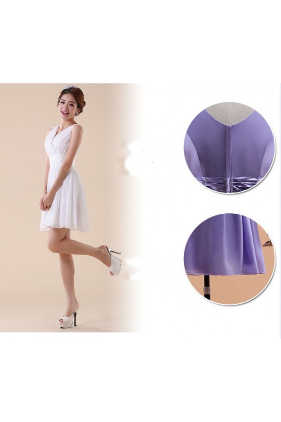 A-Line V-Neck Short Chiffon Bridesmaid Dresses/Evening Dresses BD010595 A-Line V-Neck Short Chiffon Bridesmaid Dresses/Evening Dresses BD010595