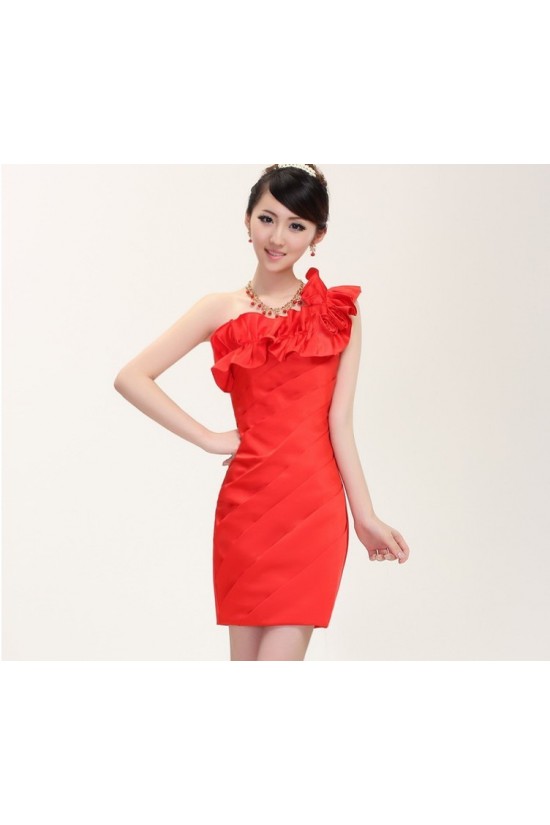 Short/Mini One-Shoulder Bridesmaid Dresses/Cocktail/Homecoming/Evening Dresses BD010596 Short/Mini One-Shoulder Bridesmaid Dresses/Cocktail/Homecoming/Evening Dresses BD010596