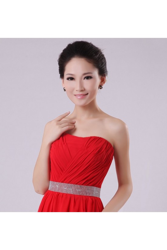 A-Line Strapless Long Red Chiffon Bridesmaid Dresses/Evening Dresses BD010601 A-Line Strapless Long Red Chiffon Bridesmaid Dresses/Evening Dresses BD010601