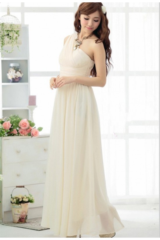 A-Line One-Shoulder Long Chiffon Bridesmaid Dresses/Evening Dresses BD010606 A-Line One-Shoulder Long Chiffon Bridesmaid Dresses/Evening Dresses BD010606