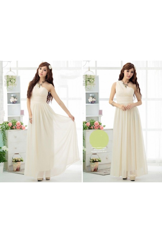 A-Line One-Shoulder Long Chiffon Bridesmaid Dresses/Evening Dresses BD010606 A-Line One-Shoulder Long Chiffon Bridesmaid Dresses/Evening Dresses BD010606