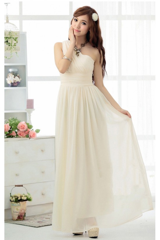 A-Line One-Shoulder Long Chiffon Bridesmaid Dresses/Evening Dresses BD010606 A-Line One-Shoulder Long Chiffon Bridesmaid Dresses/Evening Dresses BD010606