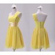 A-Line One-Shoulder Short Chiffon Bridesmaid Dresses/Evening Dresses BD010608 A-Line One-Shoulder Short Chiffon Bridesmaid Dresses/Evening Dresses BD010608