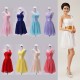 A-Line One-Shoulder Short Chiffon Bridesmaid Dresses/Evening Dresses BD010608 A-Line One-Shoulder Short Chiffon Bridesmaid Dresses/Evening Dresses BD010608
