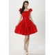 A-Line Short Red Satin Bridesmaid Dresses/Evening Dresses BD010611 A-Line Short Red Satin Bridesmaid Dresses/Evening Dresses BD010611