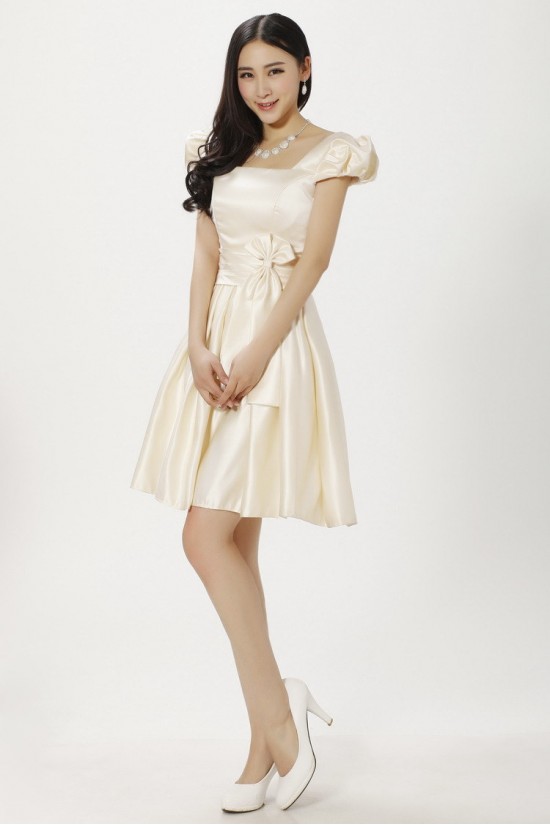 A-Line Short Satin Bridesmaid Dresses/Evening Dresses BD010612 A-Line Short Satin Bridesmaid Dresses/Evening Dresses BD010612